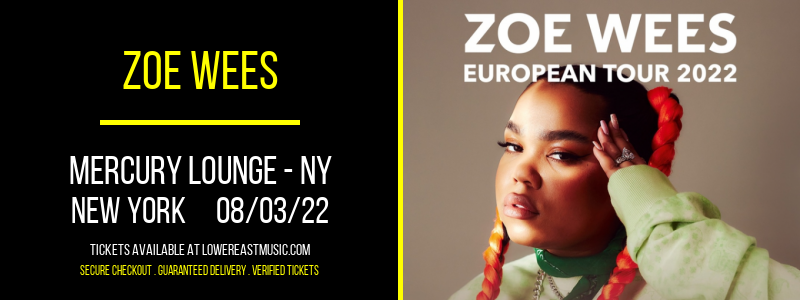 Zoe Wees at Mercury Lounge tickets Zoe Wees at Mercury Lounge