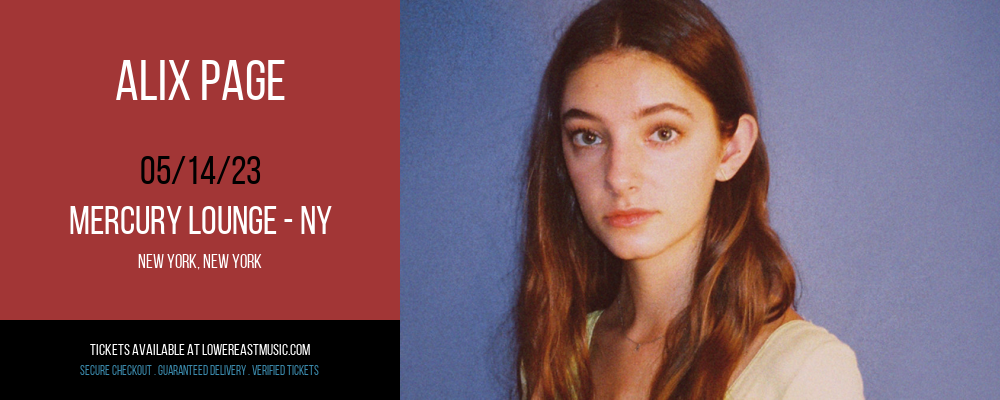 Alix Page at Mercury Lounge tickets Alix Page at Mercury Lounge
