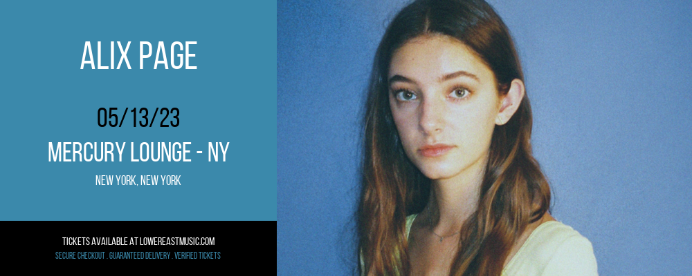 Alix Page at Mercury Lounge tickets Alix Page at Mercury Lounge